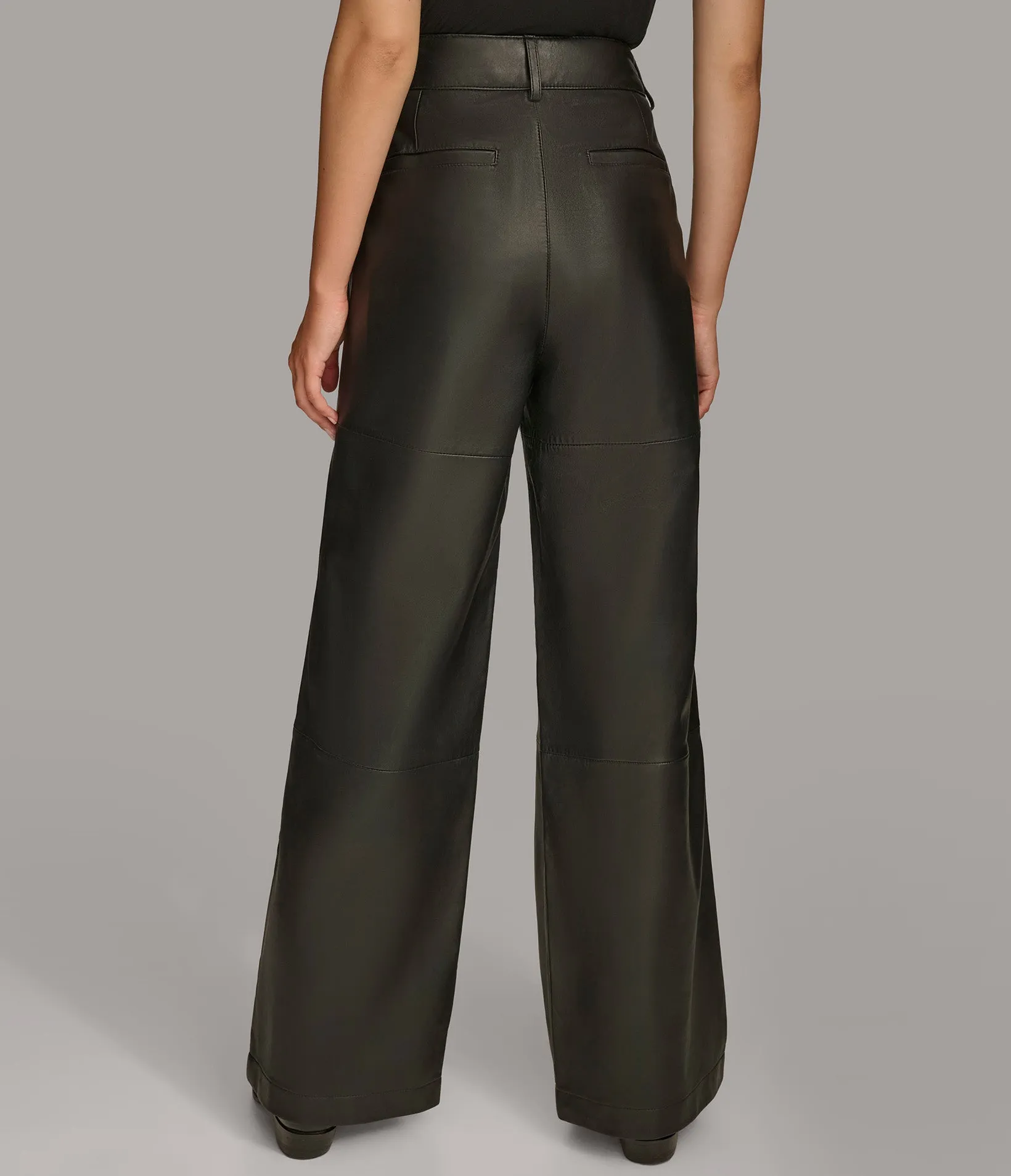 Wide Leg Leather Pant