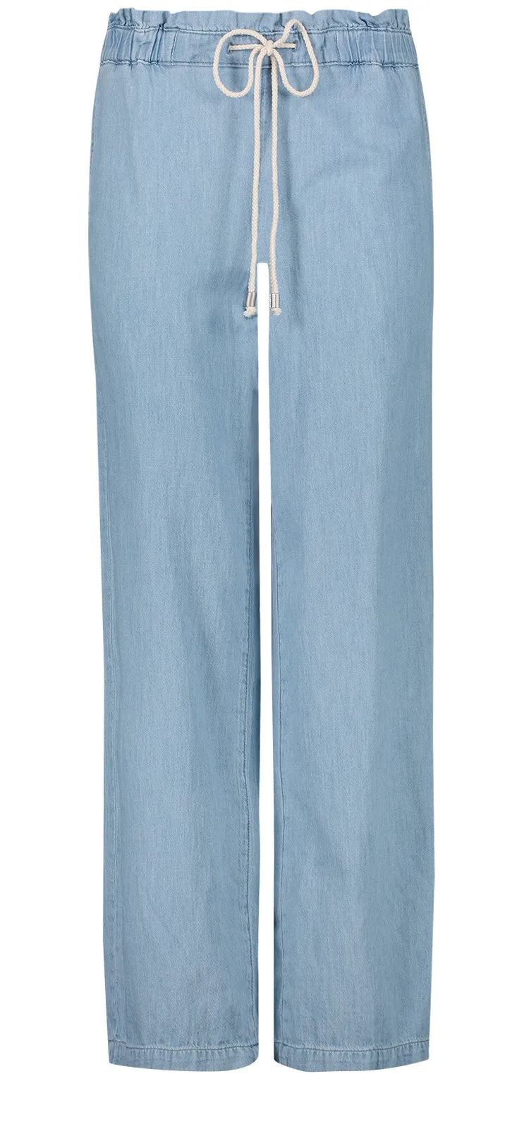 Wide Leg Trouser Lichtblauw Chambray | Light Stone