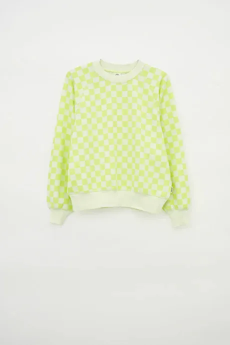 Women's Sweatshirt in cotton. Yellow/Green color – Defacto